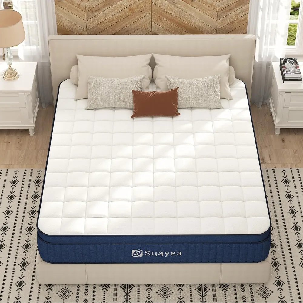 Queen Mattress, 14 Inch Queen Size Mattress in a Box, Hybrid Mattress Queen Size,Ultimate Motion Isolation with Gel Memory Foam