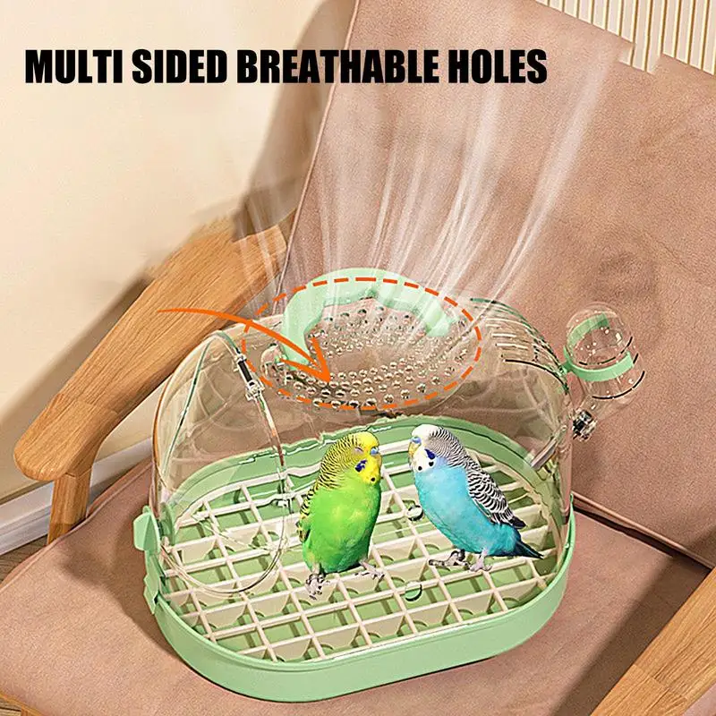 Parrot Take-Out Transparent Cage Bird Travel Carrier Bird Transport Cage Parrot Go Out Backpack Bird Cage Escape-Proof Buckle