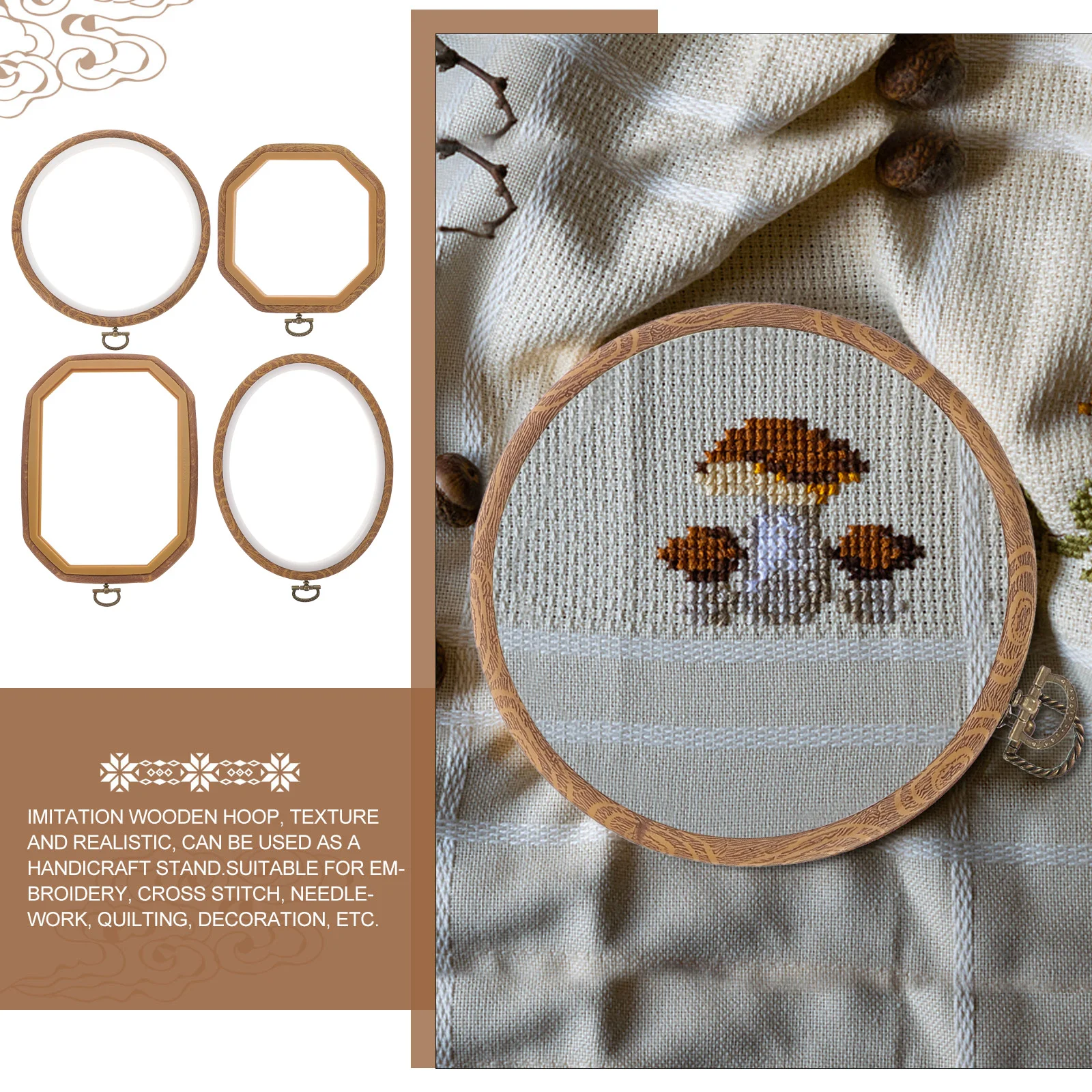 

4Pcs Cross Stitching Hoops Mini Embroidery Hoops for Ornaments Reusable Craft Sewing Frames Smooth Fixation Strong PP Material