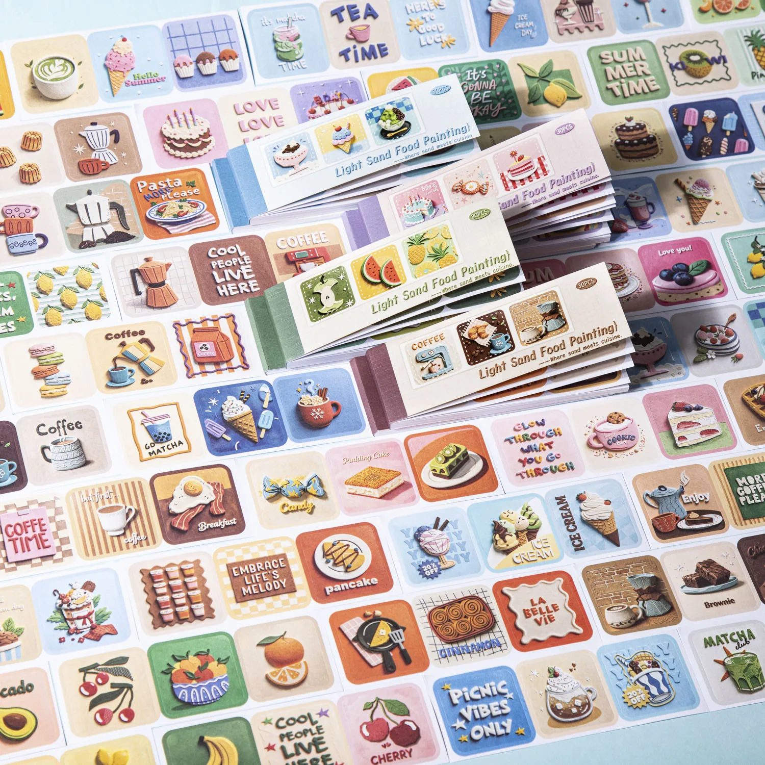 30sheets Kawaii Baking Dessert Die Cutting Sticker Book DIY Diary Scrapbook Aesthetics Journal Supplies Creative Stationery