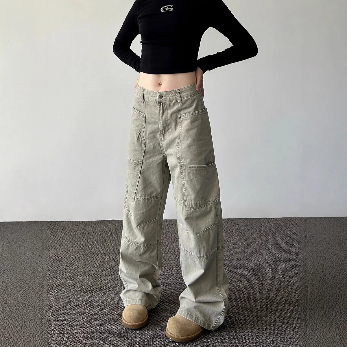 Women Jeans 2025 Autumn Cleanfit Pants Retro Design Unisex High Waist Wide Leg Straight Fit Loose Versatile Casual Trousers