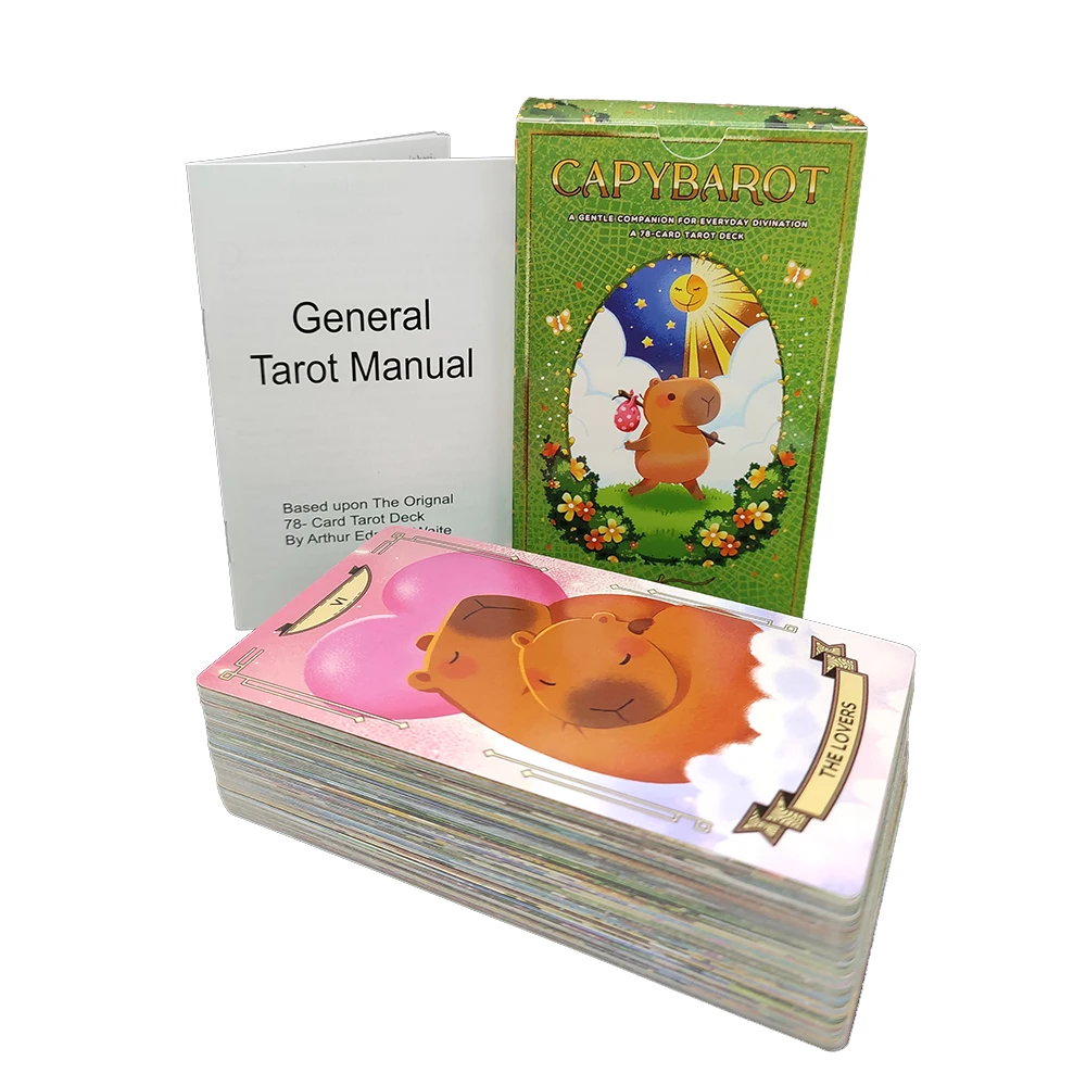 12 x 7CM Capybarot Divination Tarot Deck with Guidebook   Fate Unique Cards Deck English Version Esoterism