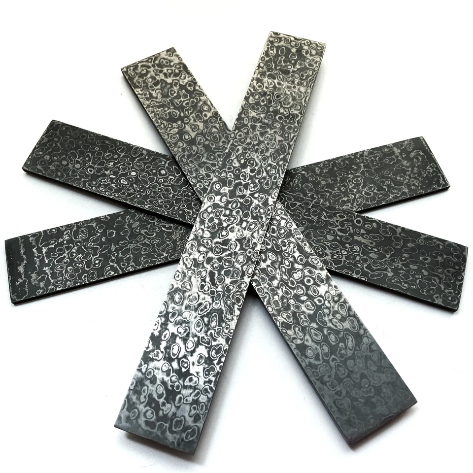 Imagem -05 - Sandwich Damascus Steel Billet Sheet Plate Bar para Fazer Facas Faça Você Mesmo Knife Blade Material em Branco Tem Sido Tratamento Térmico