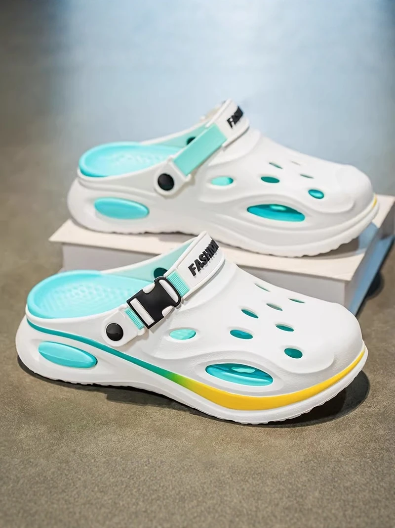 Men's 2026 New Summer Thick Bottom Anti-slip Beach Sandals Sports Driving Dual-use Half Slippers Casual EVA Injection Moulding