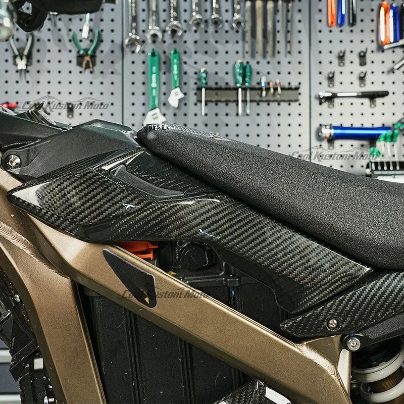 For Sur-Ron Ultra Bee Battery Compartment Left & Right Protective Covers, Genuine Carbon Fiber Decorative Side Panels