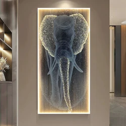 New Modern High-end Wall Lamp Remote Control Light Luxury Living Room Decoration Painting Lamp Elephant Hanging Painting LED
