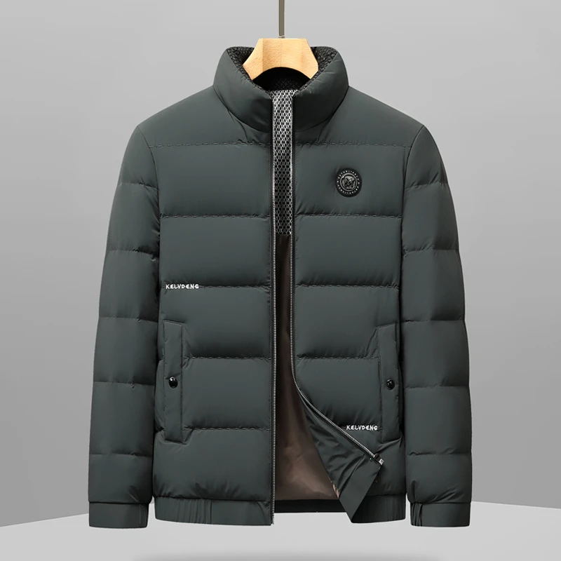 Neue Marke Weiße Ente Unten Stehkragen 2025, männer Jacke Herbst Winter Einfarbig Zipper Casual männer Unten jacke