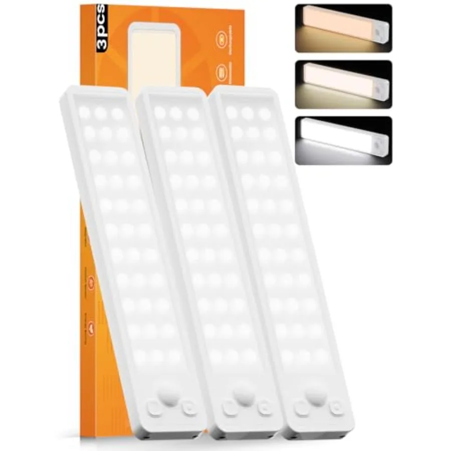 Under Cabinet Rechargeable Dimmable Lighting: Color Temperature Motion Sensor Lights Indoor - Battery Operated Lights - Activat