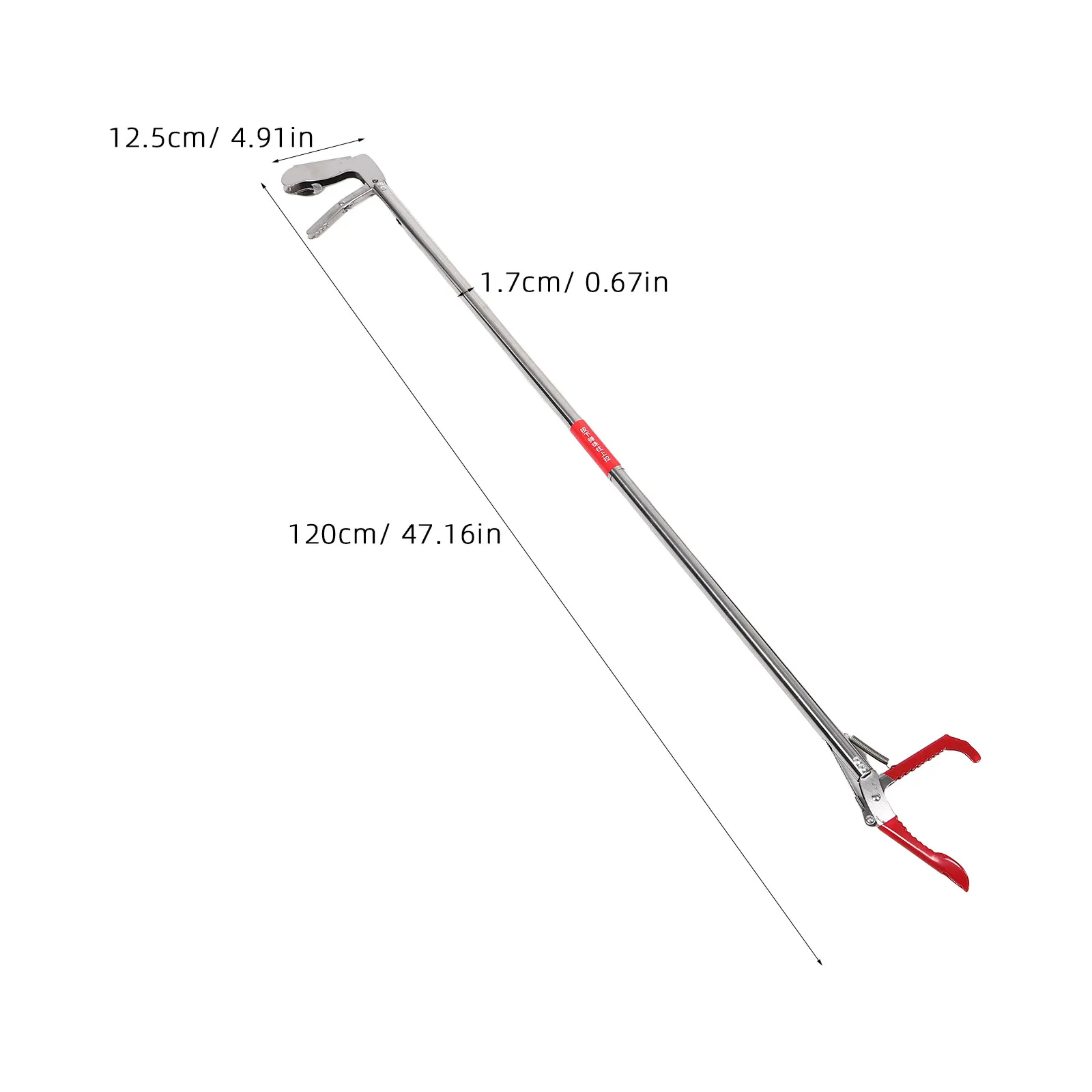 47 Inch Stainless Steel Snake Clamp Foldable Grabber Tool Non Slip Handle Reptile Picker Trash Fireplace Log Grabber