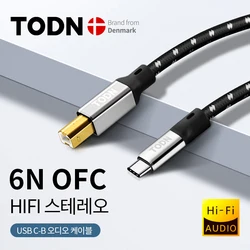 todn usb dac cable type c to type b hifi Stereo cable 6N OFC Data audio digital Cable for mobile phone dac