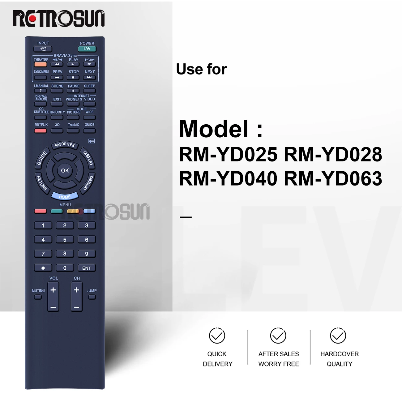 New Remote Control for sony TV RM-YD025 RM-YD028 RM-YD040 RM-YD063 RM-YD035