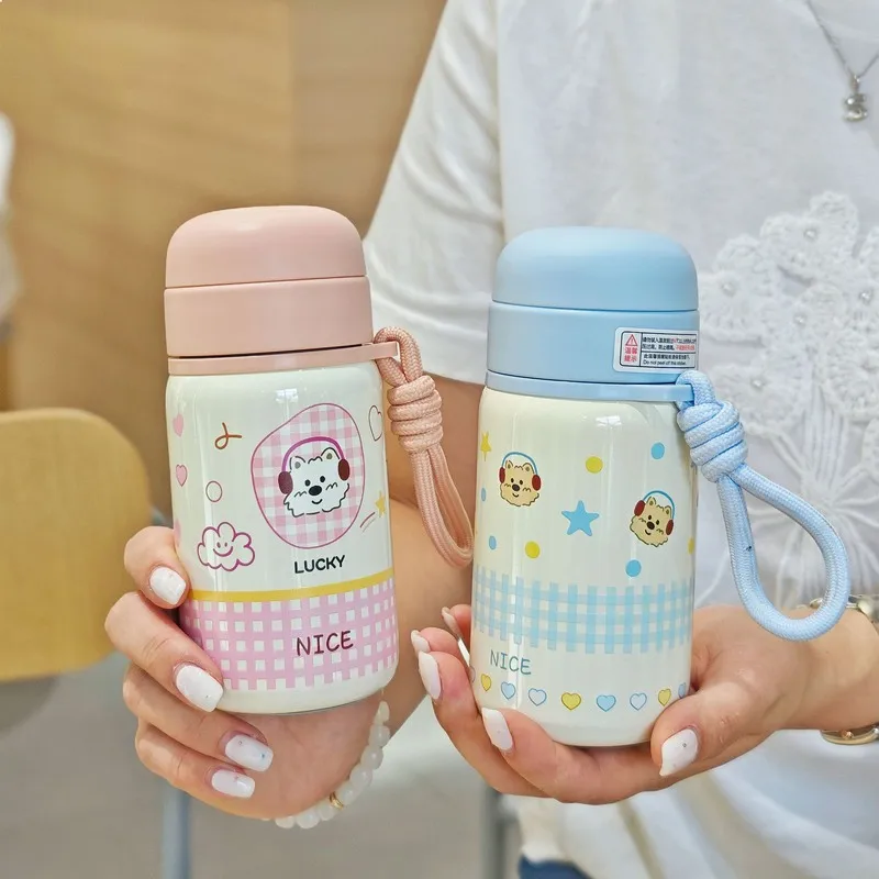 Cartoon Mini Vacuum Insulated Water Bottle Exquisite Small Stainless Steel Portable Ladies Cup Small Gift Cup Thermos Mug
