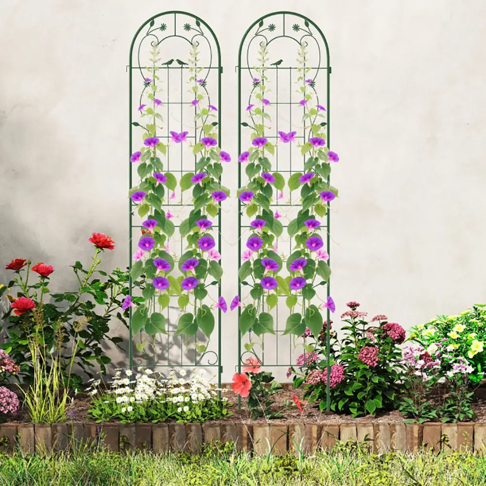 2 Pack 86.5 x 20 Inches Metal Garden Trellis for Climbing Plants