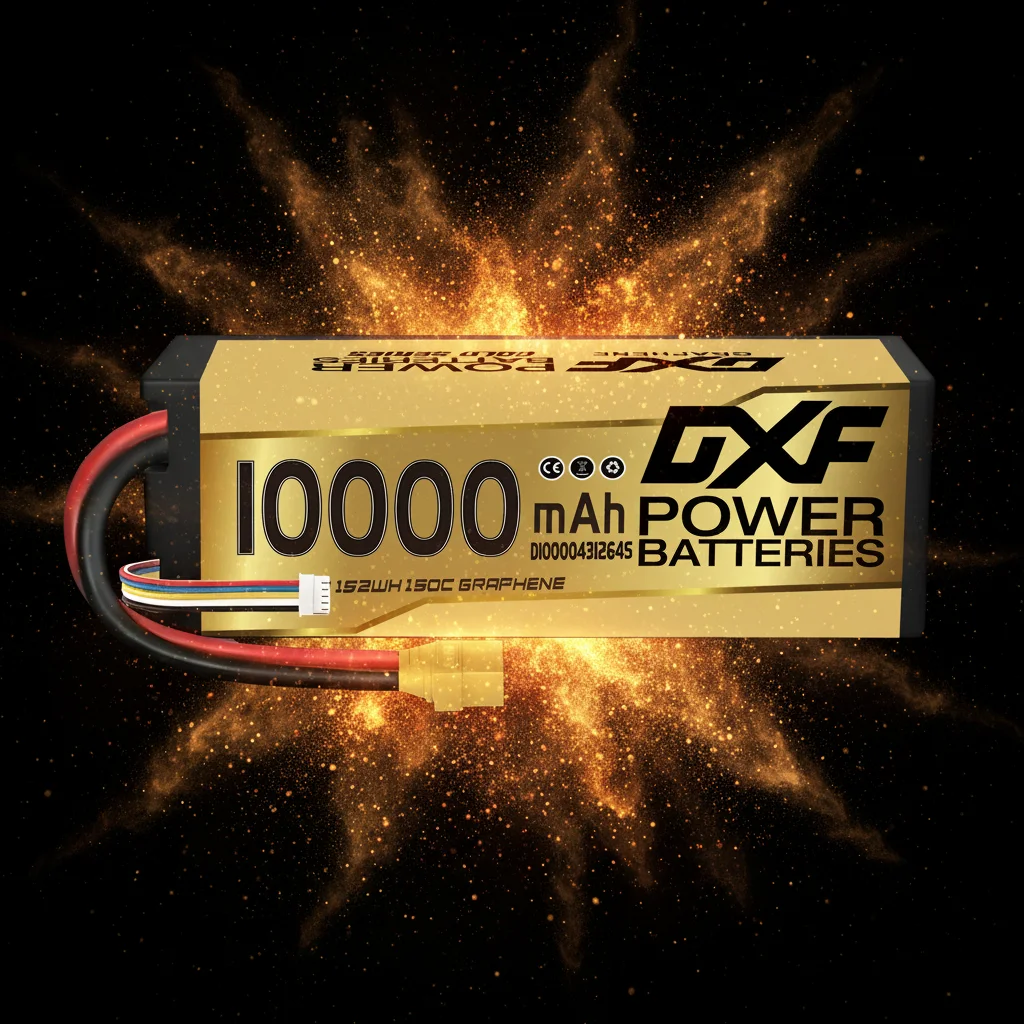 Akumulator DXF 4S Graphene Lipo 10000mAh 150C 15.2V Wersja Złota Seria Racingowa HardCase do Samochodów RC, Ciężarówek, Evader BX, Truggy, Buggy 1/8