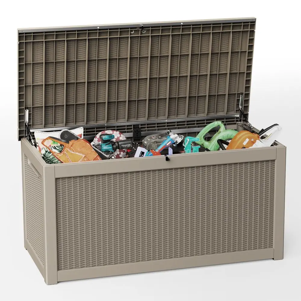 

Gallon Deck Box Large Outdoor Storage Box Waterproof for Patio Furniture,Outdoor Cushions,Garden Tools and Pool Supplies,Weathe