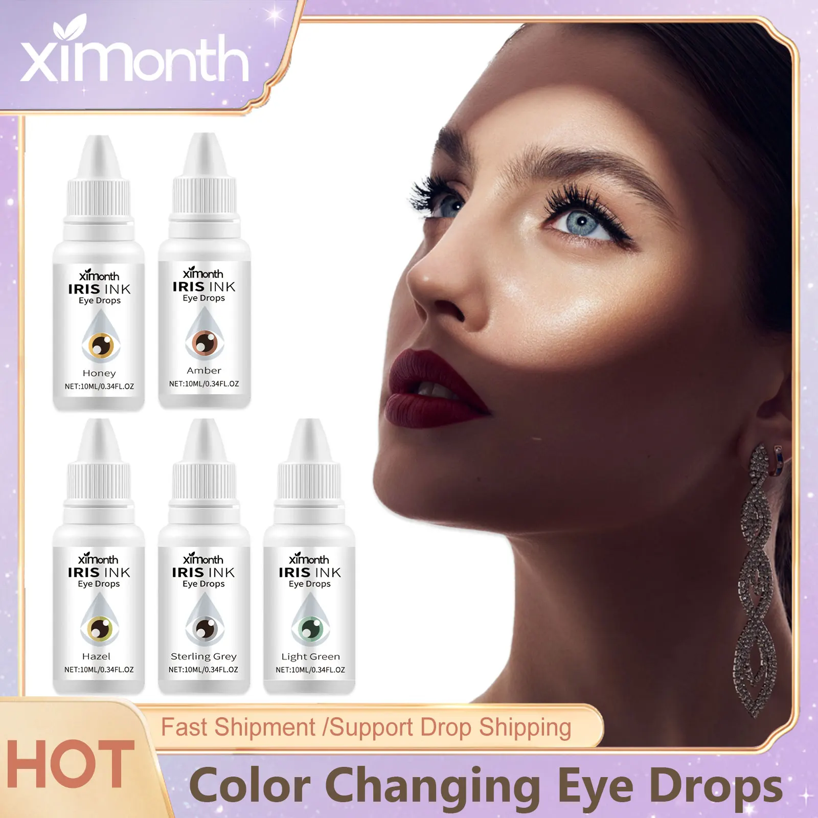 Color Changing Eye Drop Relieve Eye Discomfort Fatigue Dry Safe Gentle Lighten Brighten Eye Color Visibly Change Eye Care Liquid