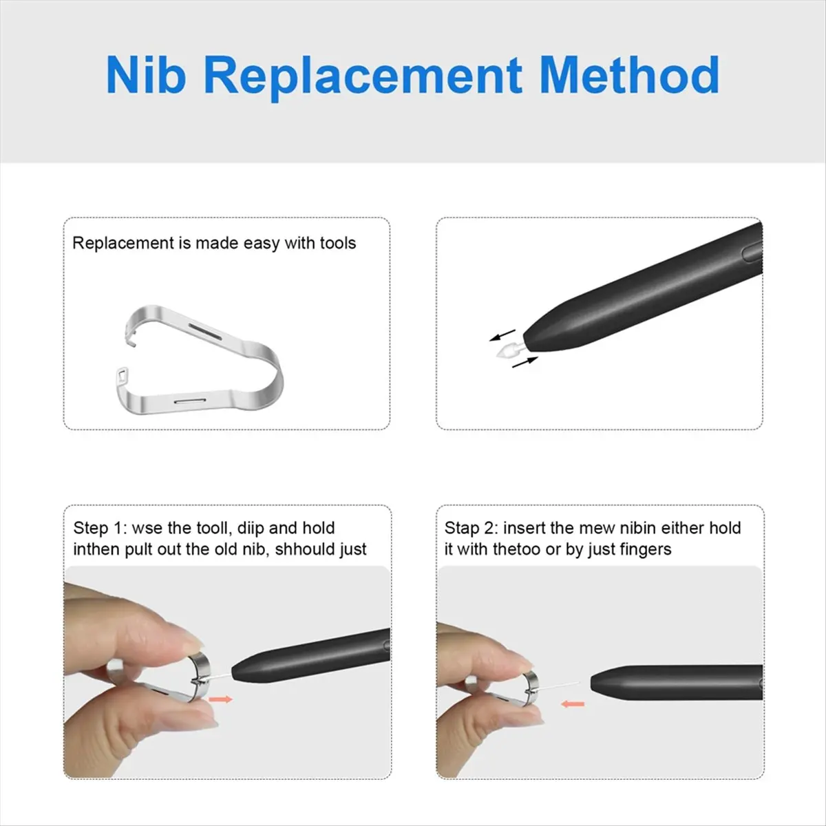 A99X 15Pcs Pen Nibs Replacement for N20 S21Ultra S22Ultra Touch Screen Tablet Pen Tips with Nib Removal Tool Black