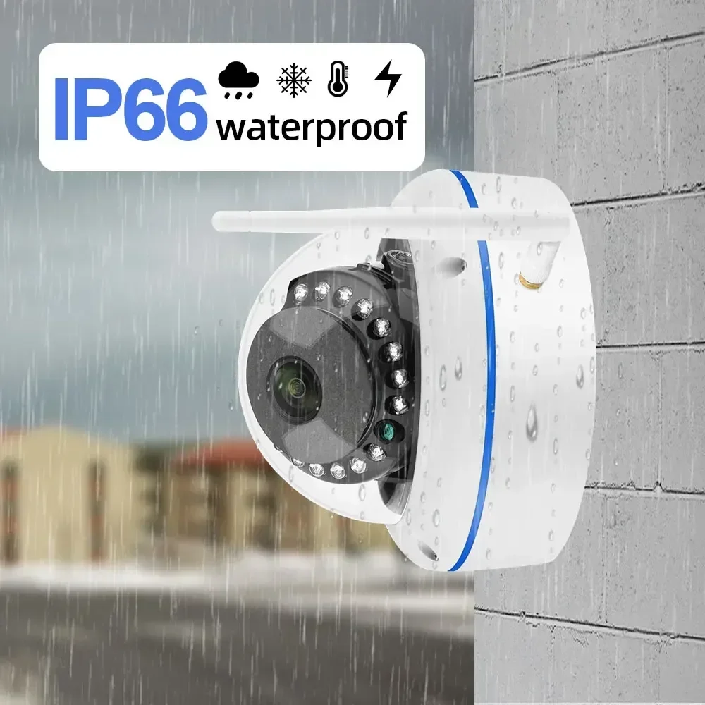 Sistema de cámaras de seguridad con grabación de Audio, Kit de NVR CCTV para exteriores, cámara domo IP, H.265, P2P, 10CH, 5MP, WiFi