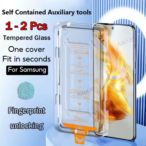 1-2Pcs Screen Protector For Samsung Galaxy S24 Ultra S23 S22 S21 Plus Tempered Glass Fingerprint Dust Free Lnstallation Easy