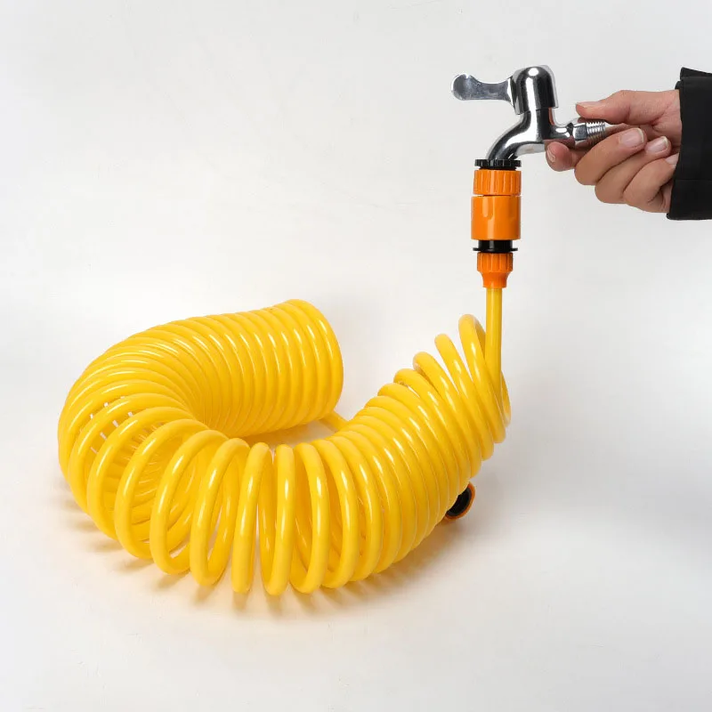 7.5-30 Meter Spring Garden Hose, Multi-Mode Nozzle Gun, Portable Coil, Household Outdoor Watering And Cleaning Tool