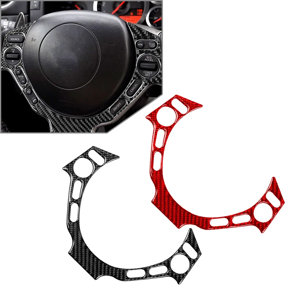 Car Steering Wheel Button Frame Cover Trim Decorative Stickers For Nissan GTR R35 2008 2009 2010 2011 2012 2013 2014 2015 2016