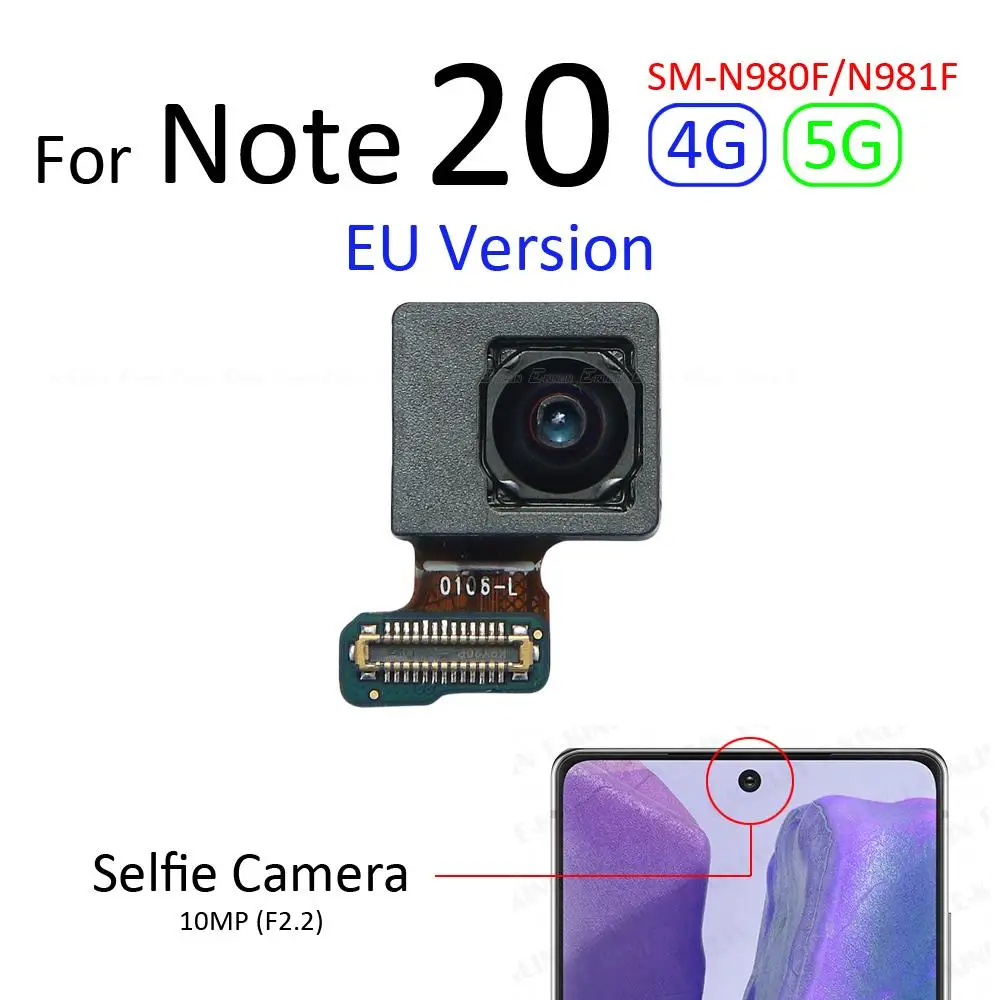 Fotocamera selfie frontale per Samsung Galaxy Note 20 Ultra N980 N981 N985 N986 Parti del cavo flessibile