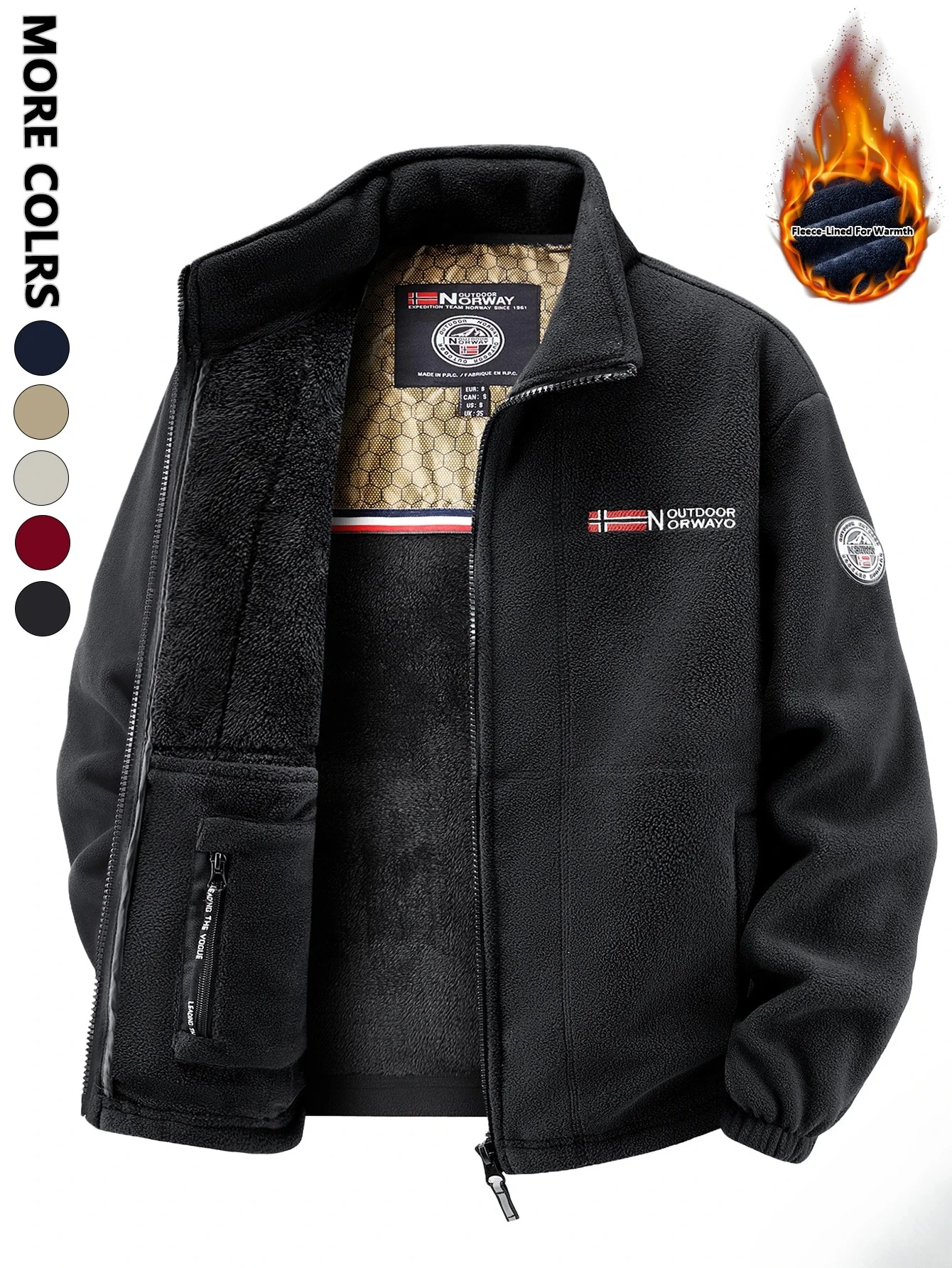 

Мужская флисовая куртка 2025 года, мягкая и приятная для кожи, термоудерживающая, ветрозащитная, для прогулок на открытом воздухе, повседневная осенне-зимняя короткая поездка