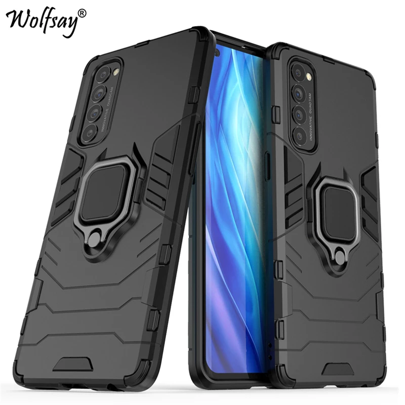 For Oppo Reno 4 Pro 4G Case Armor Magnetic Suction Stand Full Edge Cover For Oppo Reno 4 Pro Case Cover For Oppo Reno 4 Pro 4G