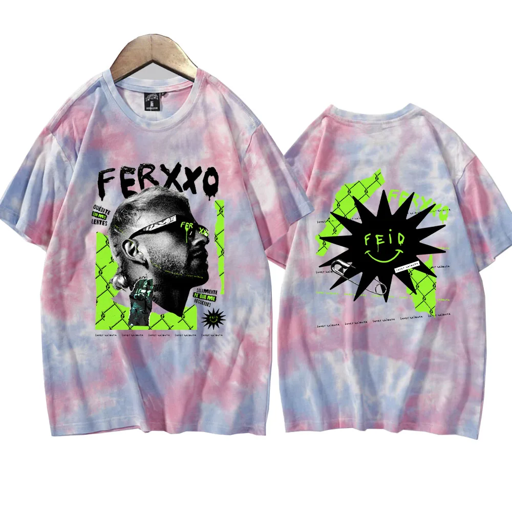 Feid Ferxxo Tie Dye Shirts Design Round Neck Short Sleeve Tee Ferxxo Fans Gift Unisex