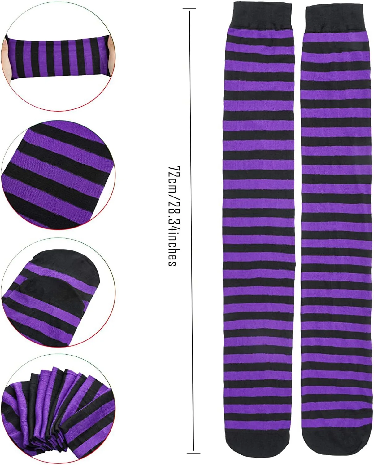 Christmas Women Sexy Socks Halloween Thigh High Over The Knee Halloween Overknee Striped Stockings Thin Socks Daily Wearing