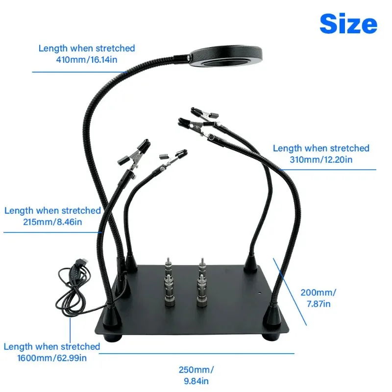 New Magnet Welding Holder with Magnifier The Third Hand Helping Hands Soldering Station For Electronic Repair Soldering Fixture
