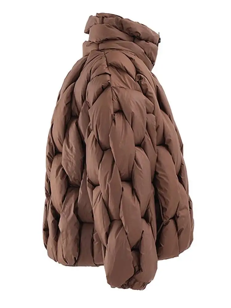 Size Brown Thick Big Keep Warm Cotton-padded Coat Long Sleeve Women Parkas Fashion New Autumn Winter 2026 CPJ9WJ