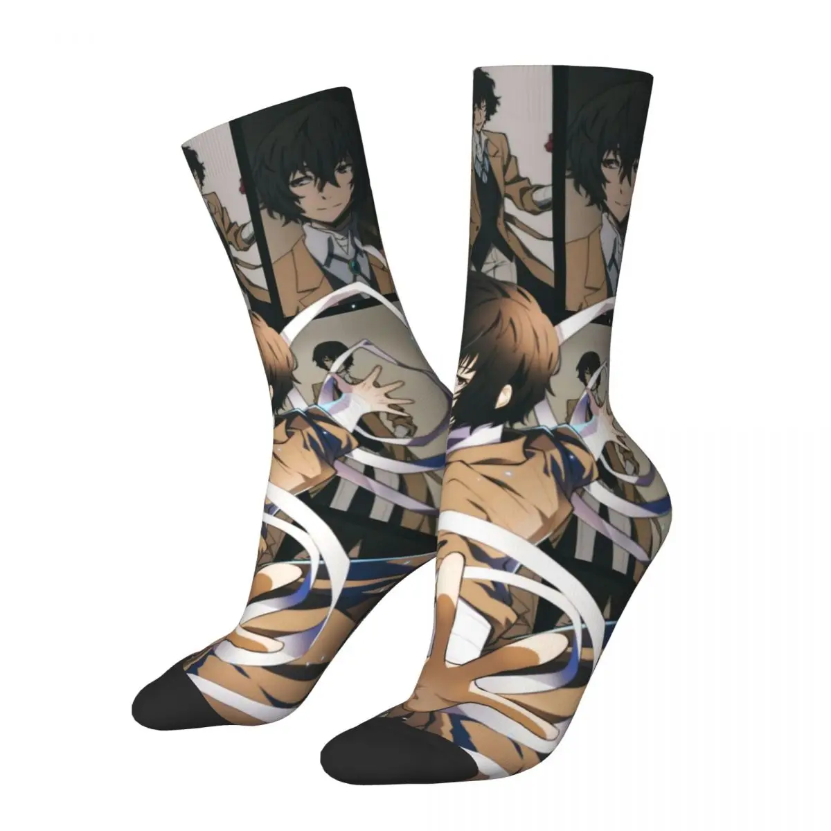 Bungou Stray Dogs Wan Anime Men Women Socks Windproof Novelty Spring Summer Autumn Winter Stockings Gift