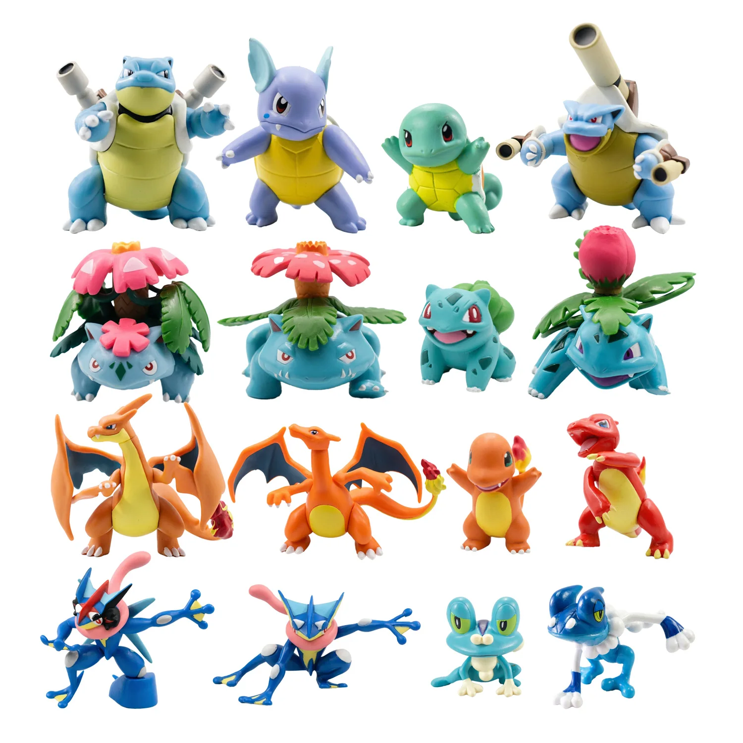 Mega Blastoise Venusaur Charizard Figure Evolution Set - Collectible Poke Action Toy Figures for Fans