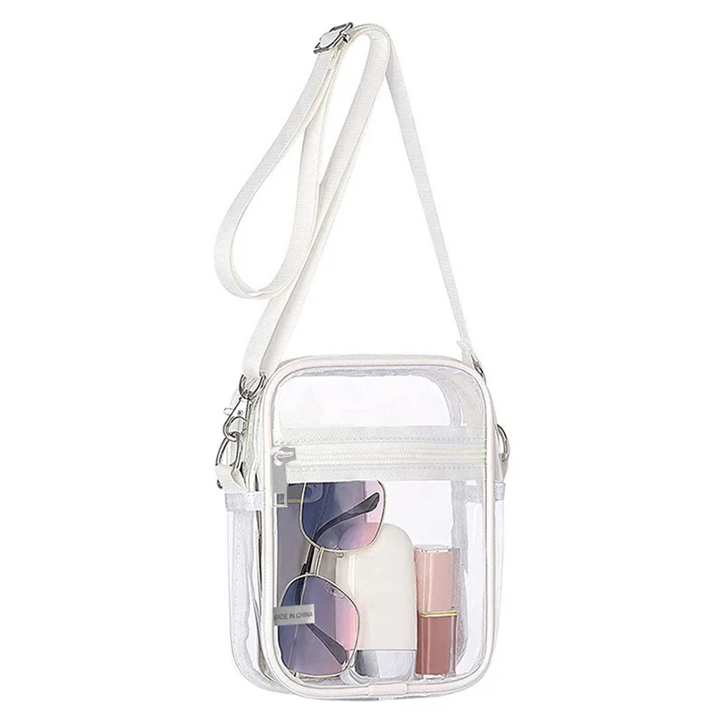 Borsa a tracolla trasparente Borse per cellulare da donna a spalla singola in PVC Borsa quadrata piccola impermeabile versatile e semplice