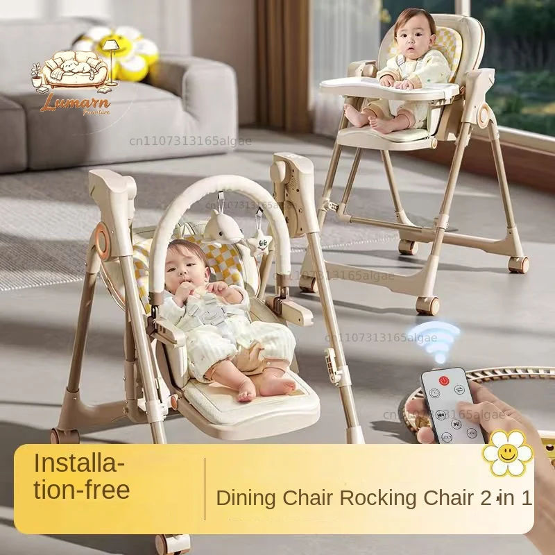 Baby High Chair 2-in-1 Electric Rocking Multifunctional Baby High Chair Home Use Infant Feeding  Baby Rocking