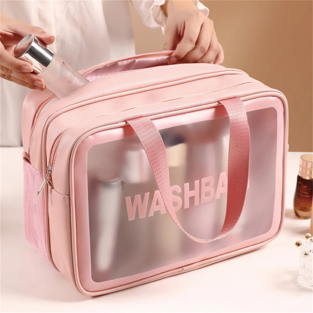 Two layers Wet-dry separation makeup bag portable toiletry bag travel large capacity storage bag fitness swimming essentials