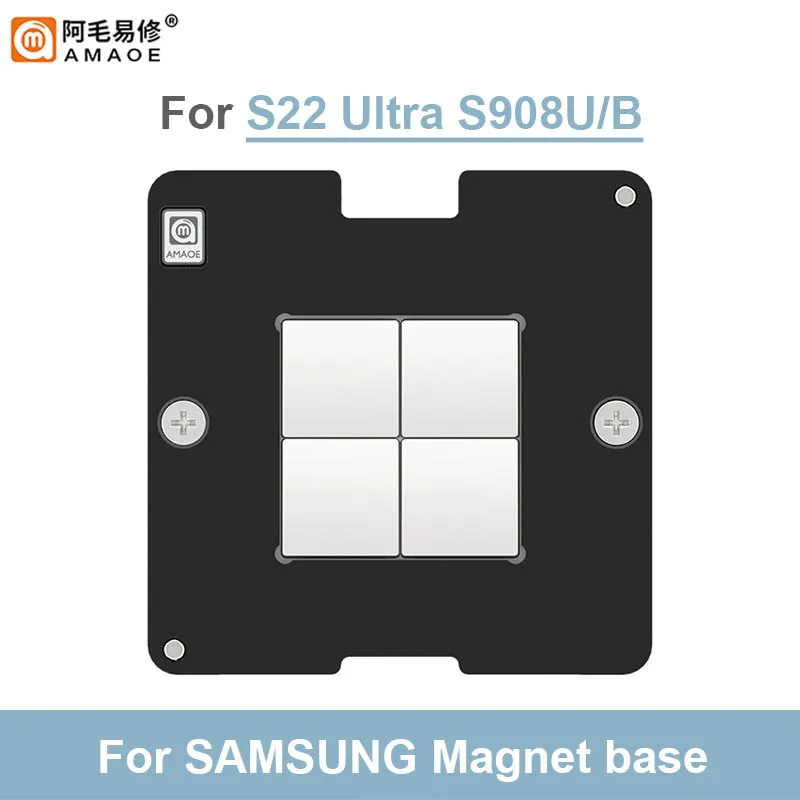 AMAOE S22 Ultra S908U/B Set di piattaforma in stagno per piantagione di strato intermedio per SAM SM-S908B/BE 70*70mm 0,12mm BGA Reballing Stencil