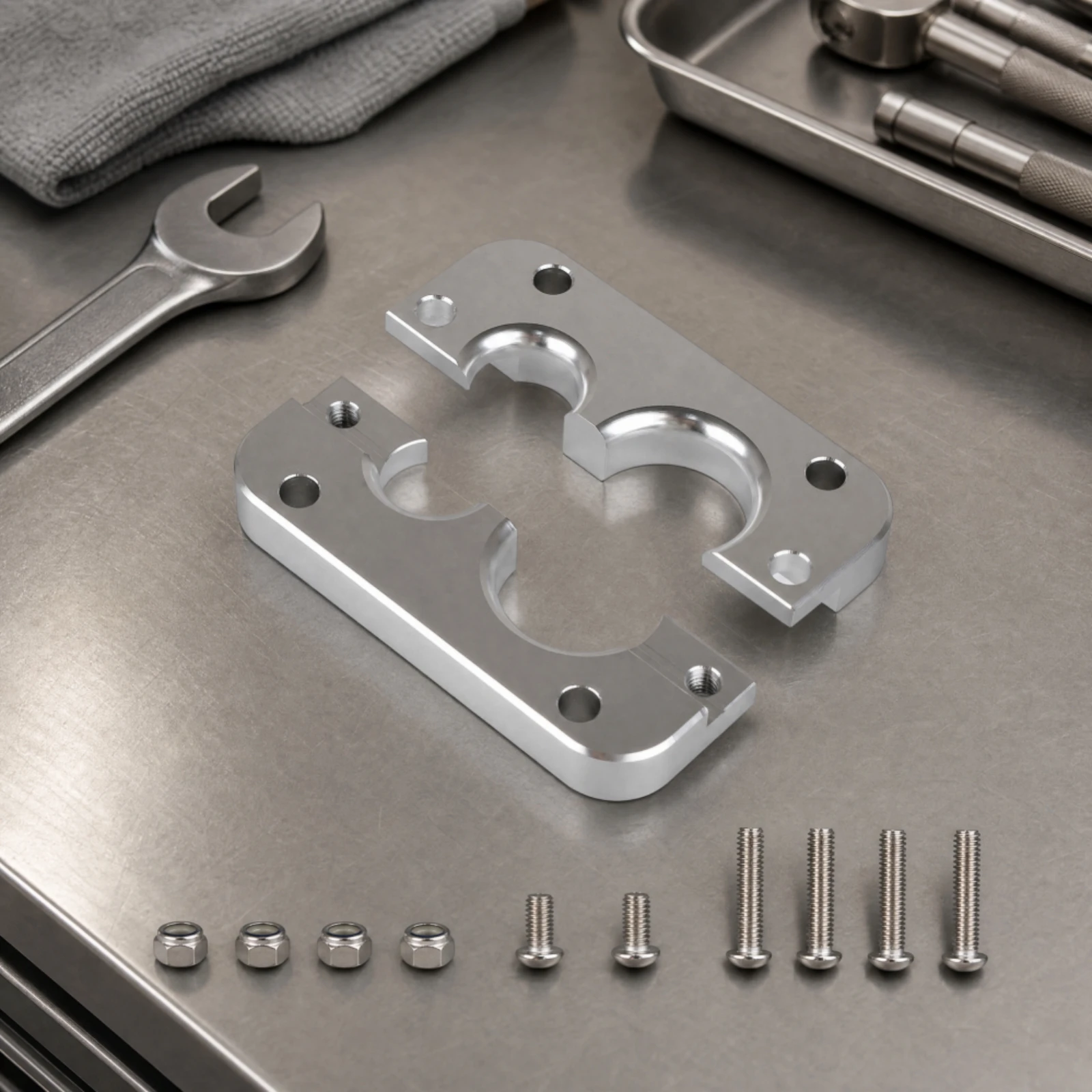 Dual Opening Firewall Grommet Metal Cable Pass Through with Split Clamp Mounting Hardware for Auto Wiring Projects
