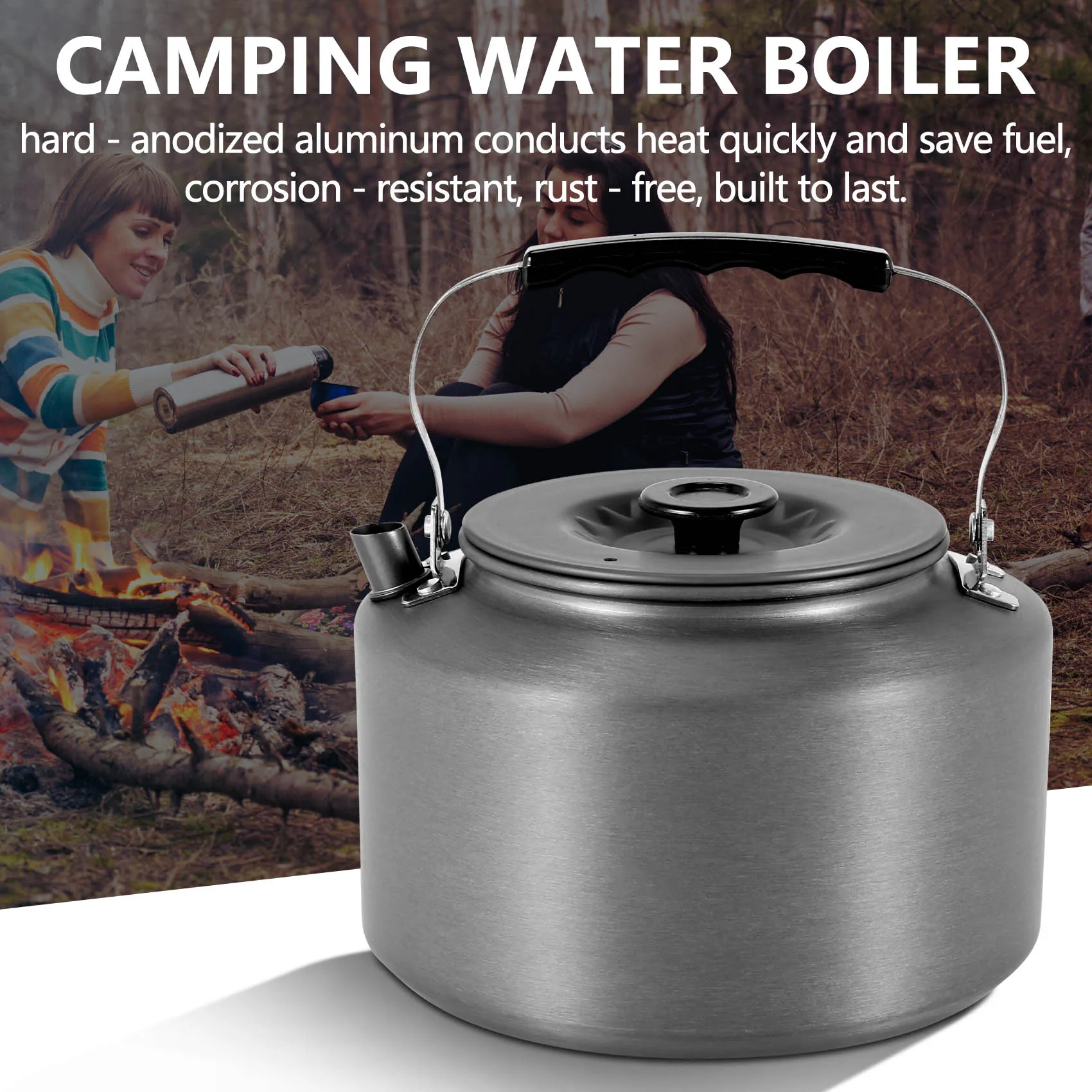 A40Z-Camping Kettle 2.0L Open Campfire Coffee Tea Pot Fast Heating Outdoor Gear Great For Boiling Water Ultralight Portable