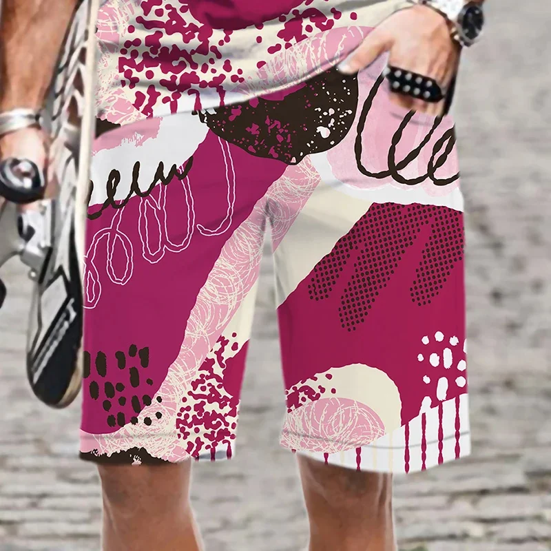 Pantalones cortos de playa con estampado de grafiti 3D para hombre, bañadores modernos, ropa de calle, Harajuku, novedad de verano