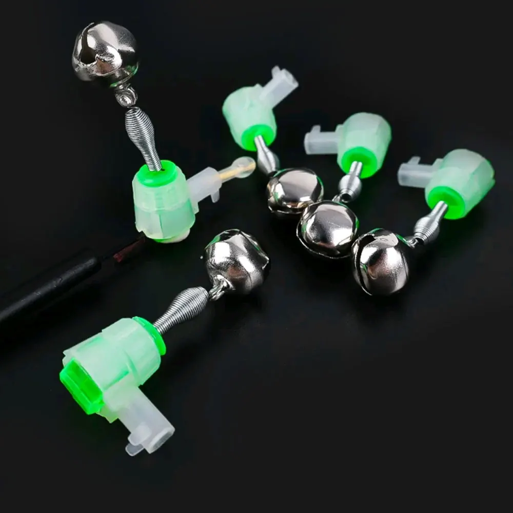 

5pcs Fishing Single Bells Bite Loud Sound Alarms Tool Rod Tip Alert Indicator Spring Clips Night Fish Tackle Tool Accessories
