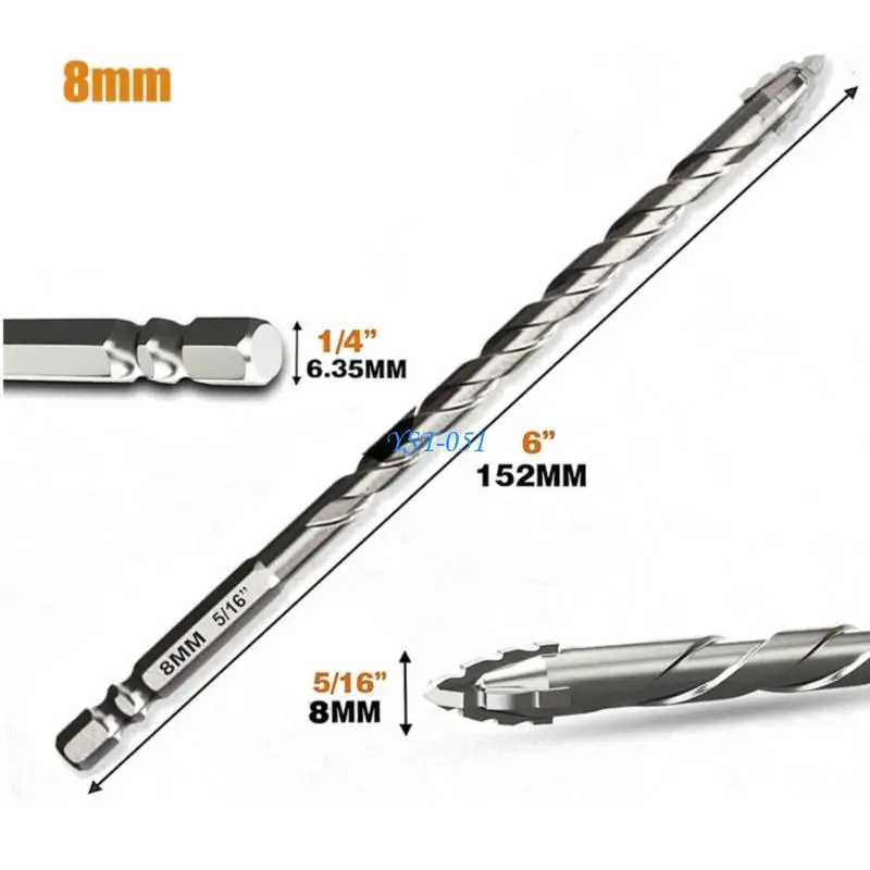 Dureza serrilhada quatro bordas do bocado broca excêntrico E15A 4/5/6/8/10/12mm