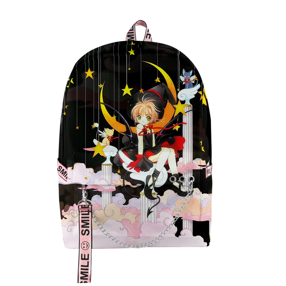 Classic Popular cardcaptor sakura Student School Bags Unisex 3D Print Oxford Waterproof Notebook multifunction Travel Backpacks