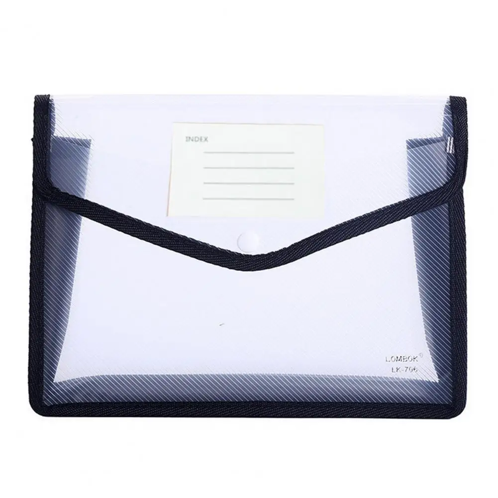 A4 Colorful File Folder With Label Pocket Horizontal Snap Button Examination Paper Document File Organizer Bag School Supplies