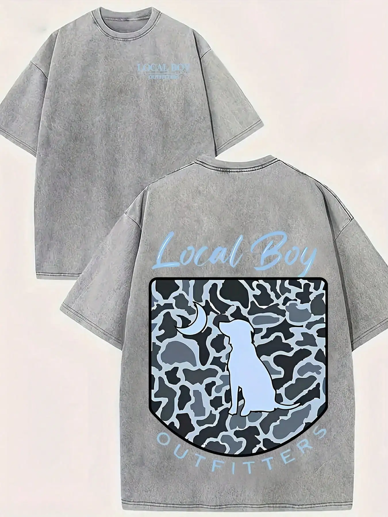 

Available in 2 colors, Christmas men's unisex washed cotton with a vintage local boy print, suitable forallseasonsandcomfortable