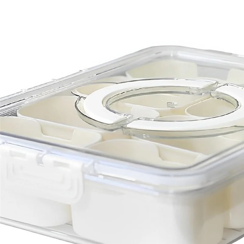 ABWR-Condiment Jars With Tray With Small Dividers Countertop Spice Organizer Kitchen Storage Container For Refrigerator