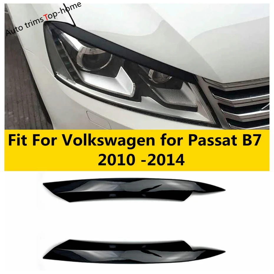 

Headlight Eyebrow Headlamp Eyelid Cover Trim For Volkswagen for Passat B7 2010 - 2014 Carbon Fiber Head Light Lamp Decoration