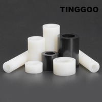 50pcs Inside Diameter 3 4 5 6 8mm Black White M3 M4 M5 M6 M8 ABS Nylon Non-Threaded Spacer Hollow Standoff Washer for Screw Bolt