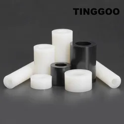 50pcs Inside Diameter 3 4 5 6 8mm Black White M3 M4 M5 M6 M8 ABS Nylon Non-Threaded Spacer Hollow Standoff Washer for Screw Bolt